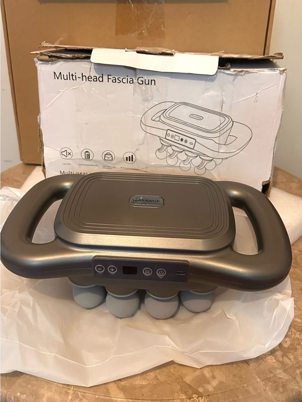 Multi-Head Fascia Massage Gun - Deep Tissue Relief